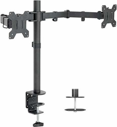 Picture of VIVO Dual LCD Monitor Desk Mount Stand Heavy Duty Fully Adjustable fits 2 /Two Screens up to 27" (STAND-V002)