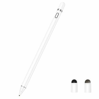 Picture of Zspeed Stylus Pen for Apple iPad, Active Stylus Rechargeable Fine Tip Stylus Compatible with All Apple iPad/iPhone/iPad Pro/iPhone X, Android Windows Capacitive Touchscreen Phone & Tablet (White)