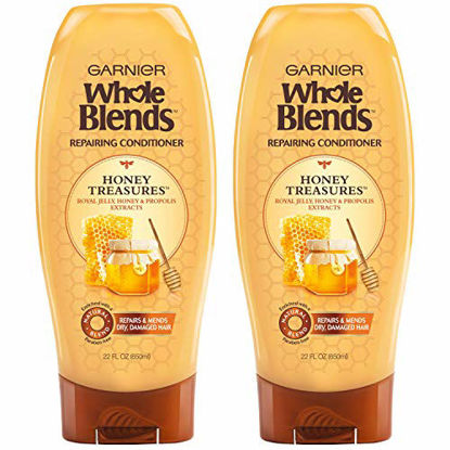 Picture of Garnier Whole Blends Honey Treasures Repairing Conditioner for Dry Damaged Hair, 22 Fl Oz (Pack of 2)