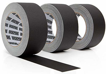 Picture of Lockport Black Gaffers Tape 3 Pack- 30 Yards x 2 Inches Wide - Waterproof, No Residue, Non-Reflective, Easy Tear, Matte Gaffer Stage Tape - Gaff Cloth for Photography, Filming Backdrop, Production