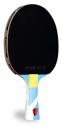 Picture of JOOLA Omega Strata - Table Tennis Racket with Flared Handle - Tournament Level Ping Pong Paddle with Riff 34 Table Tennis Rubber - Designed for Spin