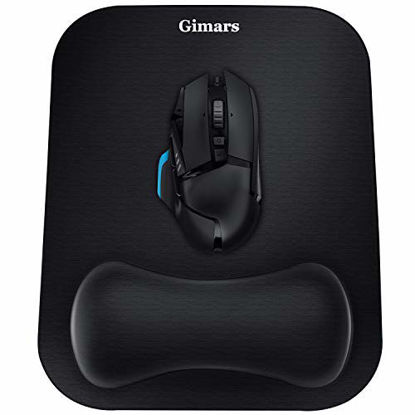 Picture of Gimars Large Smooth Superfine Fibre Memory Foam Ergonomic Mouse Pad Wrist Rest Support - Mousepad with Nonslip Base for Laptop, Computer, Gaming & Office
