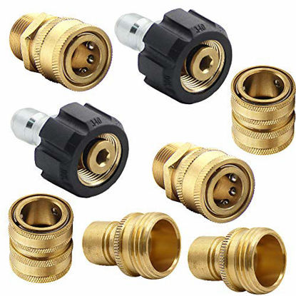 Picture of Twinkle Star Pressure Washer Adapter Set, Quick Disconnect Kit, M22 Swivel to 3/8'' Quick Connect, 3/4" to Quick Release