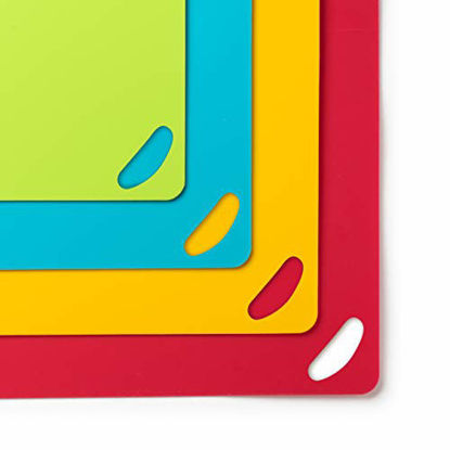 Picture of Bellemain Extra Thick Flexible Plastic Cutting Board Mats Non-Skid with Food Color Codes (Set of 4) (15x11)