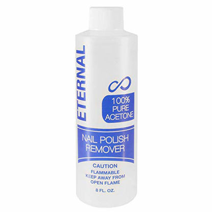 Picture of Eternal 100% Pure Acetone - Quick Professional Ultra-Powerful Nail Polish Remover for Natural, Gel, Acrylic, Shellac Nails and Dark Colored Paints (8 FL. OZ.)