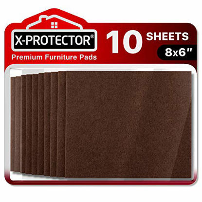 Picture of Felt Furniture Pads X-PROTECTOR 10 Pack Premium 8x6 Heavy Duty 1/5 Felt Sheets! Cut Furniture Felt Pads for Furniture Feet You Need - Best Furniture Pads for Hardwood Floors!