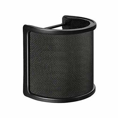 Picture of Pop Filter,Aokeo [Upgraded Three Layers] Metal Mesh & Foam & Etamine Layer Microphone Windscreen Cover Handheld Mic Shield Mask,Microphone Accessories for Vocal Recording,Youtube videos,Streaming