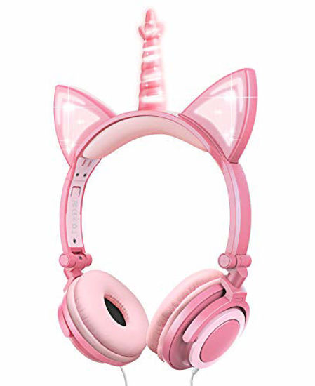 GetUSCart Esonstyle Unicorn Kids Headphones Over Ear with LED