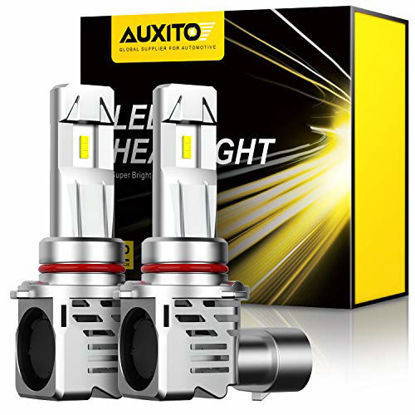 Picture of AUXITO 9005 LED Headlight Bulbs 12000LM Per Set 6500K Xenon White Mini Size HB3 Wireless Headlight Bulb, Pack of 2