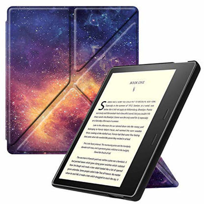 Picture of Fintie Origami Case for All-New Kindle Oasis (10th Generation, 2019 Release and 9th Generation, 2017 Release) - Slim Fit Stand Cover Support Hands Free Reading with Auto Wake Sleep, Galaxy