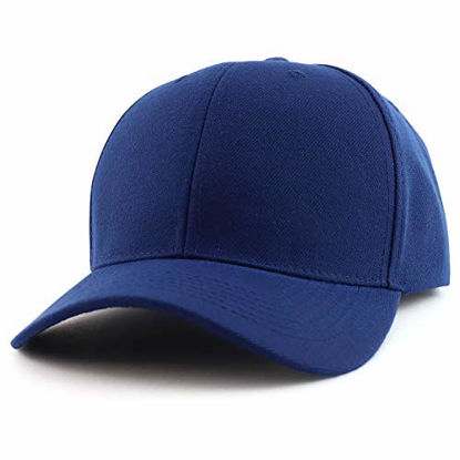 Picture of Trendy Apparel Shop Oversized Big XXL Structured Plain Baseball Cap - Navy