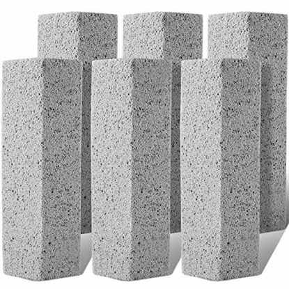 Picture of 6 PCS Pumice Stone Toilet Bowl Cleaner, Cost-Effective Pumice Sticks for Toilet Cleaning, Remove Toilet Rings Hard Water Stains on Toilet Bowls, Swimming Pool Shower Tiles