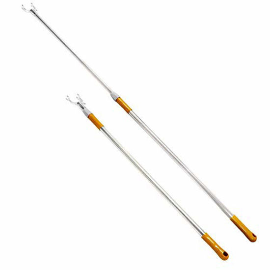 GetUSCart- Asunflower Long Reach Stick 63 Clothes Pole with Hook, Extended  Long Handle Pole Telescoping Blinds Stick with Utility Hook