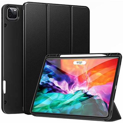 Picture of Ztotop Case for New iPad Pro 12.9 Inch 4th & 3rd Generation 2020/2018 with Pencil Holder, Full Body Protective Rugged Shockproof Cover with Auto Sleep/Wake, Support 2nd Gen Pencil Charging,Black