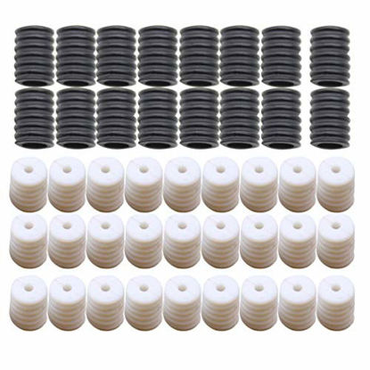 Picture of EXCEART 200pcs Adjustment Lanyard Buckle Barrel Connectors Anti Slip Cord Buckles Ear Rope Adjuster Hardware Hat Rope Earloop Buckles (Black and White)