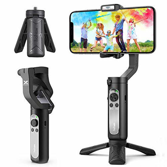 Picture of 3-Axis Gimbal Stabilizer for Smartphone - 0.5lbs Lightweight Foldable Phone Gimbal w/Auto Inception Dolly-Zoom Time-lapse, Handheld Gimbal for iPhone 11 pro max/11/Xs Max/Samsung - Hohem iSteady X