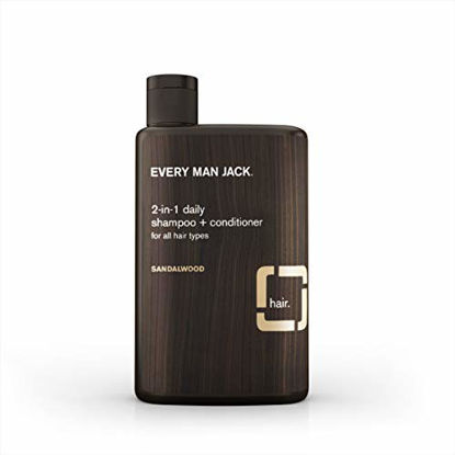 Picture of Every Man Jack Daily Shampoo+Conditioner for All hair types, Sandalwood, 13.5 Fluid Ounce
