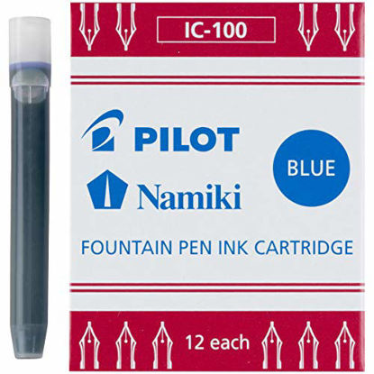 Picture of PILOT Namiki IC100 Fountain Pen Ink Cartridges, Blue, 12-Pack (69101)