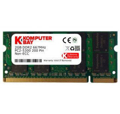 Picture of Komputerbay 2GB DDR2 667MHz PC2-5300 PC2-5400 DDR2 667 (200 PIN) SODIMM Laptop Memory