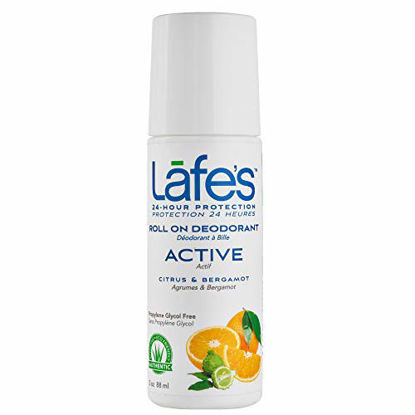 Picture of Lafe's Natural Body Care | Active - Citrus & Bergamot - Roll-On Deodorant | 24-Hour Protection & All Natural (3 oz)