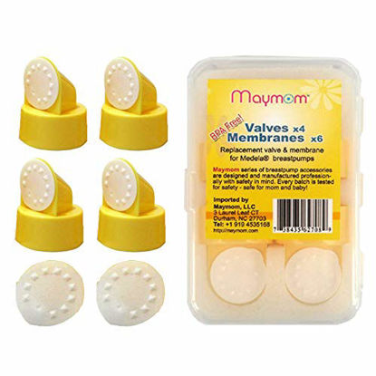Picture of Replacement Valve and Membrane Compatible with Medela Breastpumps (Swing, Lactina, Pump in Style), 4X Valves/6x Membranes, Part #87089; Repaces Medela Valve and Medela Membrane