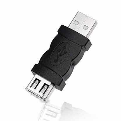 Picture of Blacell USB 2.0 A Male to Firewire IEEE 1394 6P Female Adaptor Converter Connector F/M