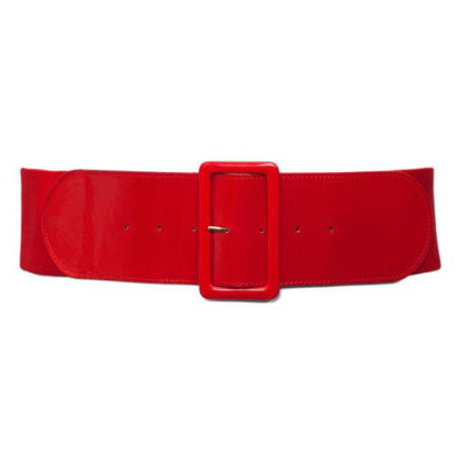 Picture of eVogues Plus Size Wide Patent Leather Fashion Belt Red - One Size Plus