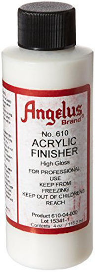 Angelus Brand Acrylic Leather Paint High Gloss Finisher No. 610 - 4oz,  Packaging may vary - Automotive Leather Cleaners 