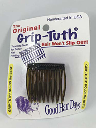 Picture of Good Hair Days Grip Tuth Hair Combs 40073 Set of 2, Shell 1 1/2" Wide Combs
