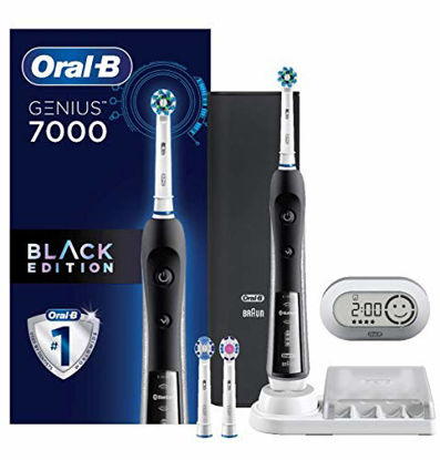 Picture of Electric Toothbrush, Oral-B Pro 7000 SmartSeries Black Electronic Power Rechargeable Toothbrush with Bluetooth Connectivity Powered by Braun (Packaging May Vary)