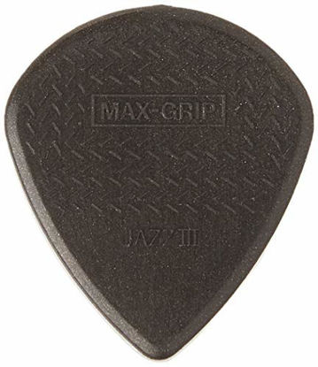 Picture of Dunlop 471P3C Max Grip Jazz III Carbon Fiber Guitar Picks, 6-Pack