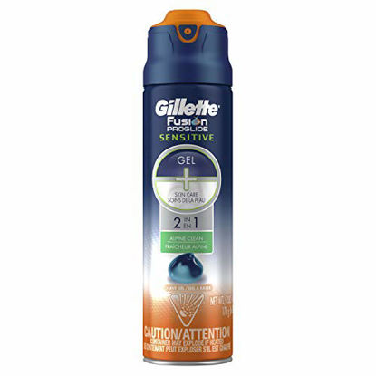 Picture of Gillette Fusion ProGlide Sensitive 2 in 1 Shave Gel, Alpine Clean, 6 oz