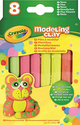 Picture of Crayola Modeling Clay, Neon Colors, Gift for Kids, Assorted Neon, 0.6 oz (CC040037)