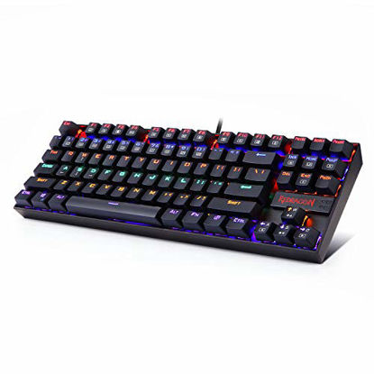Picture of Redragon K552 Mechanical Gaming Keyboard RGB LED Rainbow Backlit Wired Keyboard with Red Switches for Windows Gaming PC (87 Keys, Black)