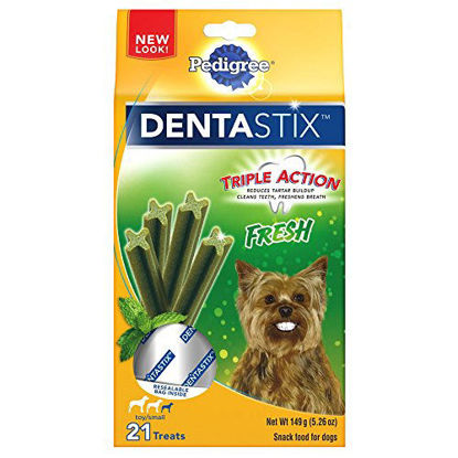 Picture of Pedigree Dentastix Dental Dog Treats, Fresh, For Small Dogs, 5.26 Oz (21 Treats)