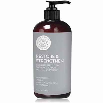 Picture of Hair Loss Shampoo to Restore and Strengthen, Large 16 Ounce, DHT Blocker Shampoo for Thinning Hair, for Men and Women by Pure Body Naturals (Label Varies)