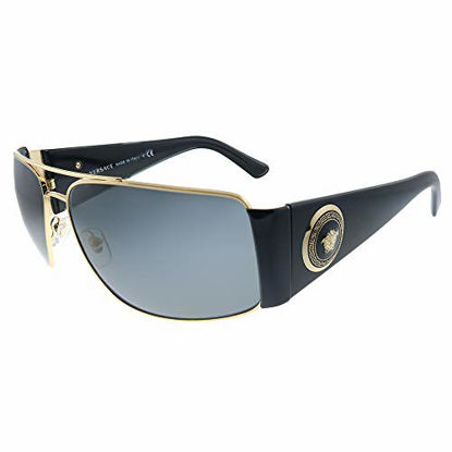 Picture of Versace VE 2163 100287 Gold Metal Aviator Sunglasses Grey Lens