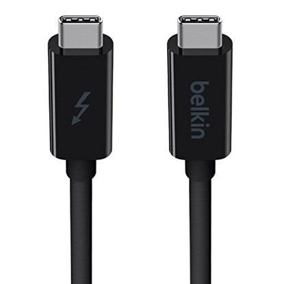 Picture of Belkin Thunderbolt 3 Usb Type-C Cable - Featuring Usb-C To Usb-C End Connections On 3 Foot/1 Meter Long Thunderbolt 3 Cable - 20 Gbps Data Transfer Speed - Usb 3.1 Compatible 10GB/s (F2CD081bt1M-BLK)