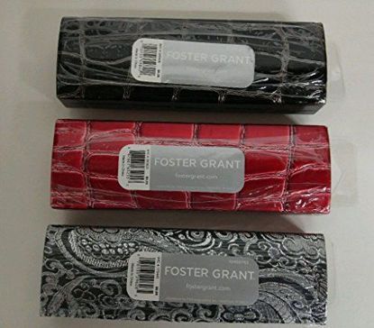 Picture of Lot of 3 Foster Grant Rectangle Eyeglasses/Sunglasses Hard Case New