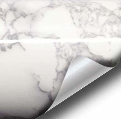 Picture of VViViD XPO White Grey Marble Gloss Vinyl Film Contact Paper 16" x 6.5ft Roll (1 sheet)