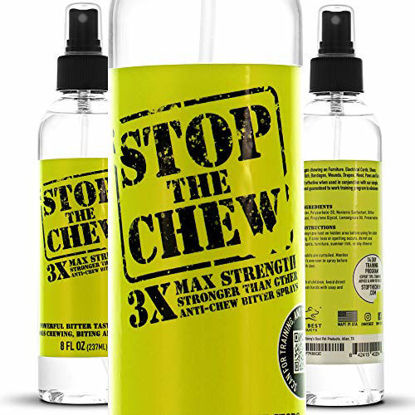 Picture of Emmy's Best Stop The Chew 3X Strength Anti Chew Bitter Spray Deterrent for Dogs and Puppies - Alcohol-Free - Most Powerful Bitter Deterrent - 8 Ounce