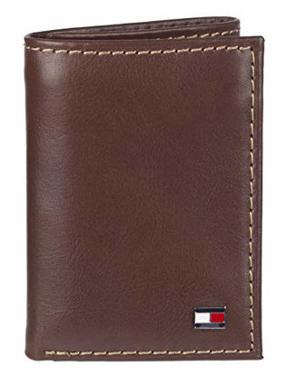 Picture of Tommy Hilfiger Men's Leather Trifold Wallet, Logan Tan, One Size