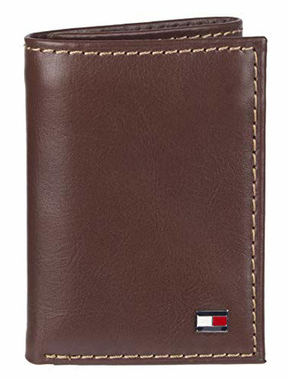 Picture of Tommy Hilfiger Men's Leather Trifold Wallet, Logan Tan, One Size