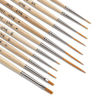 Picture of Jerry Q Art 12 Pcs Detail Paint Brushes, Golden Synthetic Hair, High Performance for Oil, Acrylic and Watercolor JQ-503
