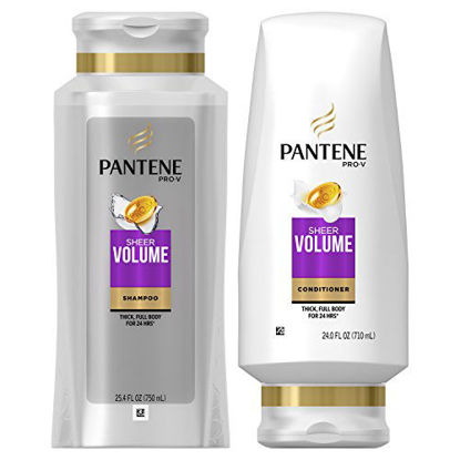 Picture of Pantene Shampoo and Conditioner Kit, Pro-V Sheer Volume for Fine Hair, 25.4 oz and 24 oz, Kit