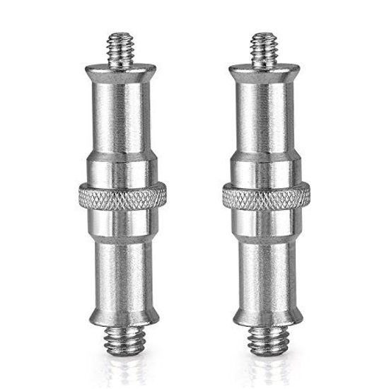 Picture of Neewer 2 Pieces Standard 1/4 to 3/8 inch Metal Male Convertor Threaded Screw Adapter Spigot Stud for Studio Light Stand, Hotshoe/Coldshoe Adapter, Ball Head, Wireless Flash Receiver, Trigger