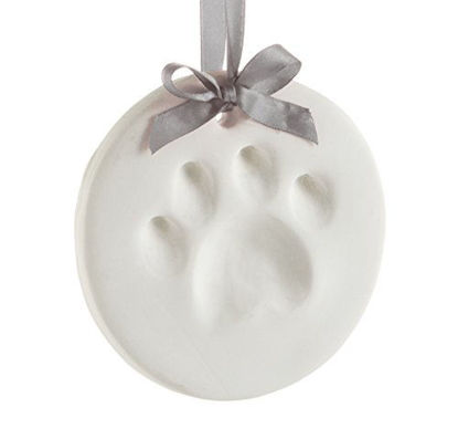 Picture of Pearhead Pet Pawprint Hanging DIY Keepsake Ornament, Dog or Cat, Pet Owner Holiday, Year Round, White (50009)