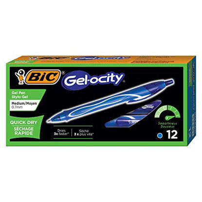 Picture of BIC Gel-Ocity Quick Dry Gel Pens, Medium Point Retractable (0.7mm)