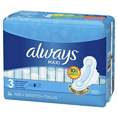 Picture of Always Maxi Pads, with Flexi-Wings, Size 3, 26 Count