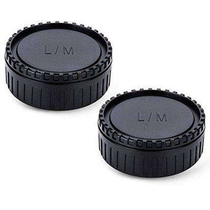 Picture of 2 Pack JJC Body Cap and Rear Lens Cap Cover Kit for Leica M Mount Cameras and Leica M Mount Lenses